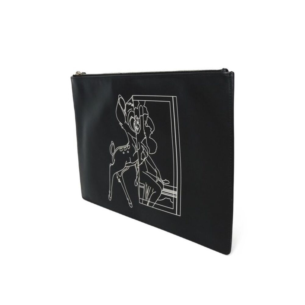 Pre Loved Givenchy Bambi Clutch Black Leather - Picture 2 of 8